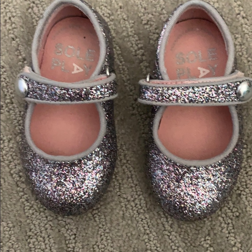 Baby girl sequin shoes with Velcro strap size 4